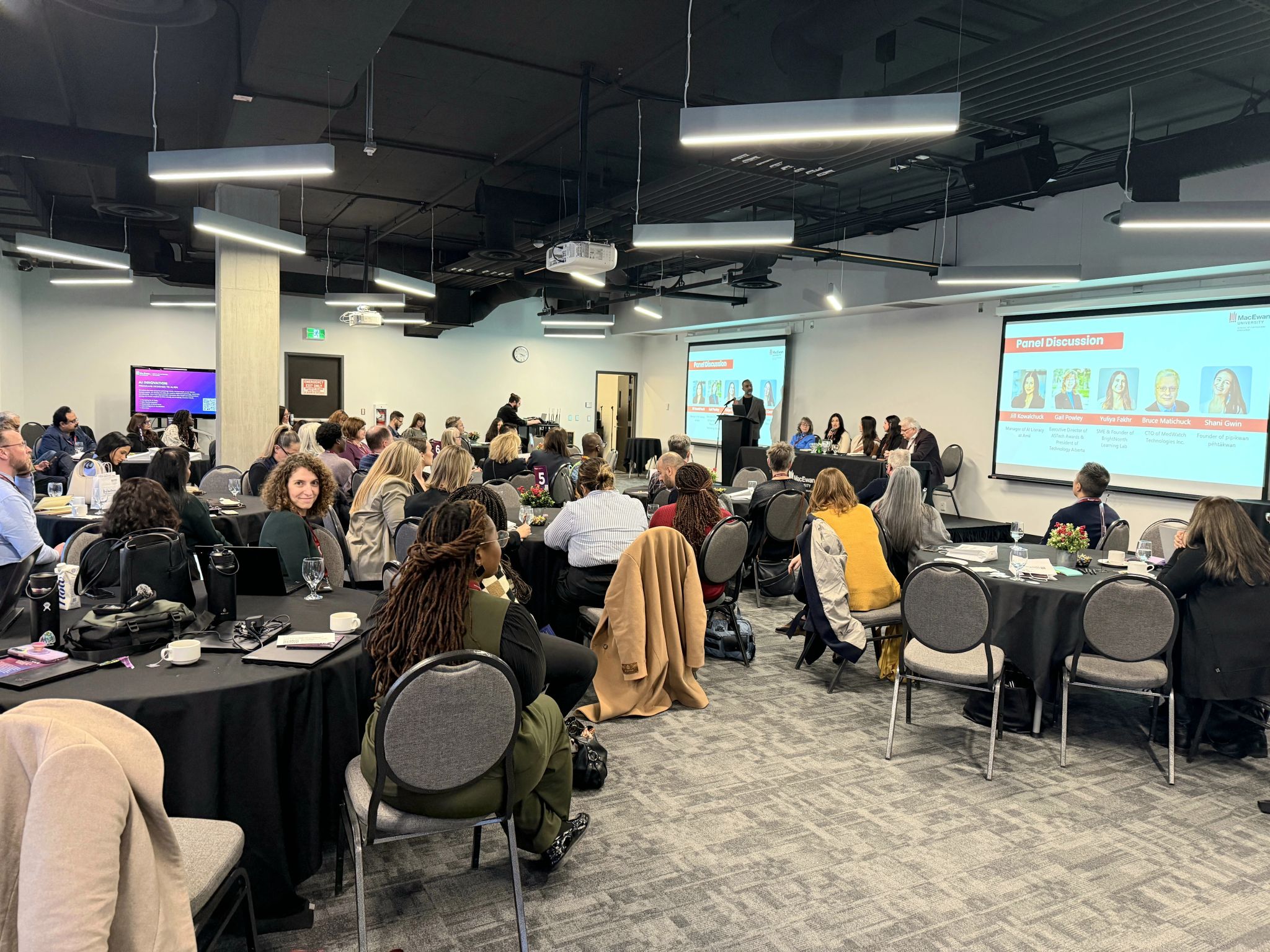 Full room audience at MacEwan University event on AI, data education, skills, and workforce alignment